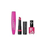 Manhattan SuperSize False Lash Look Mascara+ All In One Extreme Lippenstift+Super Gel Nagellack