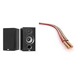 ELAC Debut B5.2 Regal-Lautsprecher Schwarz dekor & KabelDirekt - Lautsprecherkabel - Made in Germany - aus reinem Kupfer - 15m - (2x2,5mm² HiFi Audio Boxenkabel für Lautsprecher & Surround Systeme)