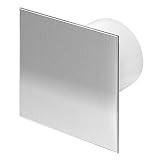 Ø 100 mm Design Badventilator Edelstahl mit Feuchtigkeitssensor Hygrostat sowie Timer Nachlauf WTI100H Lüfter Ventilator Front Wandlüfter Badlüfter Ventilator Einbaulüfter Bad Küche leise 10