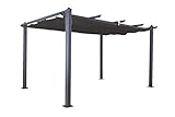 Jet-line Pavillon Pergola Überdachung 'Luxor 4 x 3 m Sonnenschutz Terrasse Garten anthrazit-anthrazit Sonnenschutz Sonnendach UV S