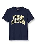 Tommy Hilfiger Jungen Hilfiger Logo Tee S/s Hemd, Twilight Navy, 7