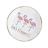 Eaarliyam stapelbare Schmuck Tray Flamingo-Entwurfs-Ring-Halter Schmuck Dish Desktop Storage Tray für Organisation Anzeigen-Speicher-Dek
