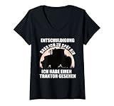 Damen Entschuldigung dass ich zu spät bin - Traktor gesehen Farmer T-Shirt mit V