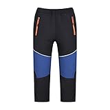 WOYAOFEI Skihose Kinder Outdoor Baumwollhose Softshellhose Gefüttert Jungen und Mädchen Wanderhose Kinder Zip Off Thermohose Wärme Verdickte Sturmhose Wasserdicht Winddicht Funk