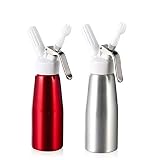 Xian 500 ml Aluminium Siphon für schäumende Creme Schlagsahne Dispenser Sahnesyphon (Rot)
