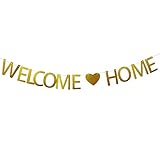 JNCH Willkommen Zuhause Banner Girlande Welcome Home Girlande Deko Papier Bunting Buchstaben Flags für Hochzeit Party Familie Festival Feier Haus Dek