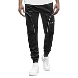 CIYCUIT Herren Casual Multi Taschen Arbeitshose Taktische Outdoor Jogger Hose, Schwarz , 41-44.5