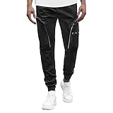 CIYCUIT Herren Casual Multi Taschen Arbeitshose Taktische Outdoor Jogger Hose, Schwarz , 41-44.5