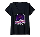 Damen Lassen Vulkan-Nationalpark Kalifornien See Helen Souvenir T-Shirt mit V