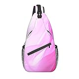 BYTKMFD Rosa Tüll Kreuz Brusttasche diagonal, Sling Rucksack, Wochenende Outdoor Wandern Reisen Schultertasche für Radfahren Mann F