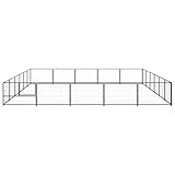 Tidyard Outdoor Hundezwinger Freigehege Laufstall Laufgitter Laufstall Hundegehege Stahl Schwarz 600 x 500 x 70 cm, 30 m²