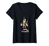 Damen Super Border Collie zur Rettung. T-Shirt mit V