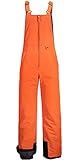 GEMYSE Herren Winter Skihose mit verstellbaren Trägern Overall Winddicht Wasserdicht (Orange Schwarz,L)