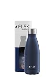 FLSK Das Original New Edition Edelstahl Trinkflasche – Kohlensäure geeignet | Die Isolierflasche hält 18 Stunden heiß und 24 Stunden kalt | ohne BPA und rostfrei, Midnight, 750