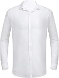 Herren Longsleeve Langarm Shirt Slim Fit T Shirt Rundhals Einfarbig Tee Bequeme Casual Netz Hemd Oberteile Transparent Mesh Top Party Clubwear M XL (Color : White B, Einheitsgröße : M)