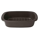 Römertopf Bräter BBQ Grillschale Keramik schwarz 2,3 L