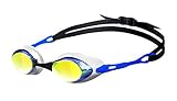 arena Unisex Wettkampf Profi Schwimmbrille Cobra Mirror Verspiegelt (UV-Schutz, Anti-Fog Beschichtung), Blue-Orange-Blue (17), One S
