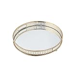 DUNAKE Schmucktabletts,Serviertablett-Dekoration,Rechteckiges Rundes Wunderschönes Kosmetiktablett Mit Griffen Catchall-Organizer Für Make-up-Parfüm-Kosmetik Beste Freunde F
