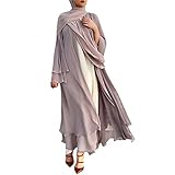 Muslimische Roben Kleider Damen Islamische Druck Elegant Slim Lang Kleid Maxikleid Arab Dubai Kaftan Frauen Einfarbig Gebetskleidung Schlank Nahen Ostens Abaya Türkisch Abendkleid Vintage Gow