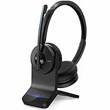 Anker PowerConf H500 mit Ladepad, Bluetooth Dual-Ear Headset mit Mikrofon, Audioaufnahmen, Abschrift von Meetings, Anrufe mit K.I, Kompatibel mit Apps und Plattformen, 24h Akkuleistung