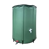 Regentonne - 100L/200L/225L Regenwassertank Wassertank Regenwasserfass Zisterne, Mit sehr robustem Monoblock Stand, Wasserhahn und Deckel mit Top Q