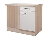 MMR Küchen-Eckunterschrank DERRY - Eckschrank - Unterschrank - 1-türig - 1 Schublade - Breite 110 cm - Perlmutt Weiß