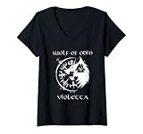 Damen Wolf Of Odin Violetta T-Shirt mit V