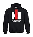 Textilhandel Hering Kapuzenpullover - IHC International Harvester (Schwarz, L)