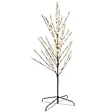 Negcss Stehleuchten, 1,2 m, warmweiß, Weihnachtsbaum mit LED-Lichtern, Farbsteuerung, Kirschblütenbaum, vorbeleuchtete Stehlampen (Farbe: warmes Licht) (weißes Licht)