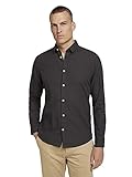 TOM TAILOR Herren Basic Hemd, 27512 - Black Dark Grey Structure, XXL