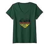 Damen Deutschland Flagge Land Deutsch Deutscher Germany Adler Deko T-Shirt mit V