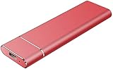 2TB External Hard Drive, Portable Hard Drive External Type-C/USB 2.0 HDD for Mac Laptop PC(2TB-RED)