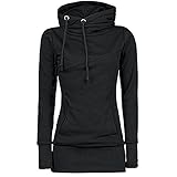 MQYXGS Damenbekleidung Damen Casual Kordelzug Hoodie Gestrickter Langarm Pullover Einfarbig Pullover Damen Lose Flauschige Pullover Winter Damen Langarm Sweatshirt Top Damen Langer H