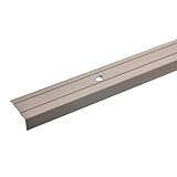 acerto 32010 Aluminium Stufenkanten-Profil - 24,5mm - * 10mm Höhe* Rutschfest * Robuster Kantenschutz | Gelochtes Treppenkanten-Schutzprofil für Laminat PVC | Rutschhemmendes (100 cm, bronze hell)