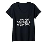 Damen I Randomly Break Out into Show Melodies, Musikkino-Geschenke T-Shirt mit V
