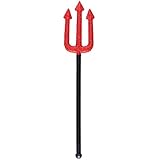 Teufelsgabel, 40 cm, glitzernde schwarze und rote Teufelsgabel, Gothic-Trident für Satan, Teufelskostüm, Halloween-Kostüm, Zubehör für Kinder und Erw