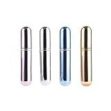 4pcs 5ml Parfümzerstäuber kann Travel Mini tragbare leere Sprühflasche, Aluminiumflaschenkörper Glasliner Zerstäuber Sprühflasche, für Flugreisen oder Nachtreisen fü