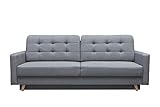 mb-moebel Schlafsofa Kippsofa Sofa mit Schlaffunktion Klappsofa Bettfunktion mit Bettkasten Couchgarnitur Couch Sofagarnitur - Carla (Hellgrau)