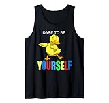 Duck Dabbing Autism Awareness Dare To Be Yourself T-Shirt Tank Top