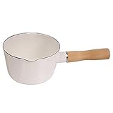 Pliers 700ml Emaille Topf, Single Griff Sauce Pan Küche Topf Milch Kaffee Heizung Baby Lebensmittel Kochen for Induktionskocher, Gasherd, Weiß (Color : White)
