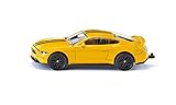 siku 1530, Ford Mustang GT Sportwagen, Metall/Kunststoff, Gelb, Öffenbare Motorhaube, Anhängerkupplung, Spielzeugauto fü