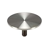 Gedotec Glasplatten-Adapter Edelstahl Glas-Befestigungsplatte mit M10 Gewinde für Tischbeine & Tischfüße Ø 60 mm - H10752 | Edelstahl matt gebürstet | 1 Stück - Design Tischplatten-Befestigung