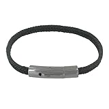 Schmuck Les Poulettes - Mann Armband Anthrazitgrau Zopf Baumwolle - grobe 20