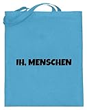 shirt-o-magic Misanthropie: Ih, Menschen - Jutebeutel (mit langen Henkeln) -38cm-42cm-Hellb