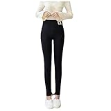 ViVaLaDaDo Gefütterte Strumpfhose Damen Dicke Warm Thermoleggins Elastische Hoher Taille Kaschmirhose Winterleggings Fleece Leggings Jogginghose Winter Thermal Pants Sweatpants mit F