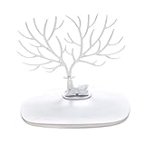 YITIANTIAN Schmuck-Organizer-Box Hirsch Horn Schmuck Display Stand Jewelry Display Stand für Schmuck Anhänger Ohrringe Halskette Display,8,7×9,8 Zoll, Schmuckkästchen mit Schloss (Color : White)