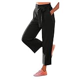 Woohooens Damen Yogahose Hoher Taille Leggings Gym, Figurformende, Tights Hosen FüR Yoga, Fitness Laufen, Blickdichte Fitnesshose, Shaping HüFtheben ÜBung Fitness L