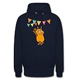 Spreadshirt Die Sendung Mit Der Maus 50 Jahre Jubiläum Hurra Unisex Hoodie, 4XL, Navy