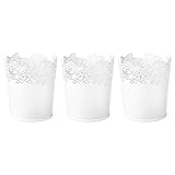 IKEA Samverka Blumentopf, Stahl, 9 cm, Weiß, 3 Stück