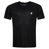 Superdry Mens Train Active SS Tee T-Shirt, Black, XX-Larg